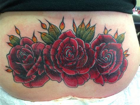 lower back rose tattoos|More.